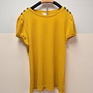 LC Lauren Conrad Mustard Textured Knit Top Sz XL‎ Coastal Beach